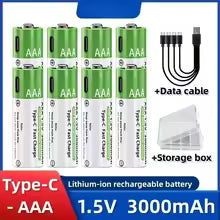 2026 NEW Lithium-Ion Battery Type-C Rechargeable High-Capacity AA&AAA Battery For Remote Control, Mouse, Electric Toys