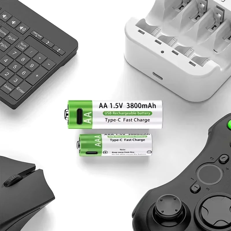 2026 NEW Lithium-Ion Battery Type-C Rechargeable High-Capacity AA&AAA Battery For Remote Control, Mouse, Electric Toys