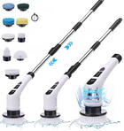 Electric Cleaning Brush:9-in-1 Head,Rotates Flexibly Multifunction Tool for Bathroom, Floors, Corner Gaps and Shower Room Glass.
